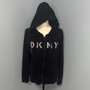 DKNY Sport Women’s Black Zip Hoodie Sweatshirt Sz M